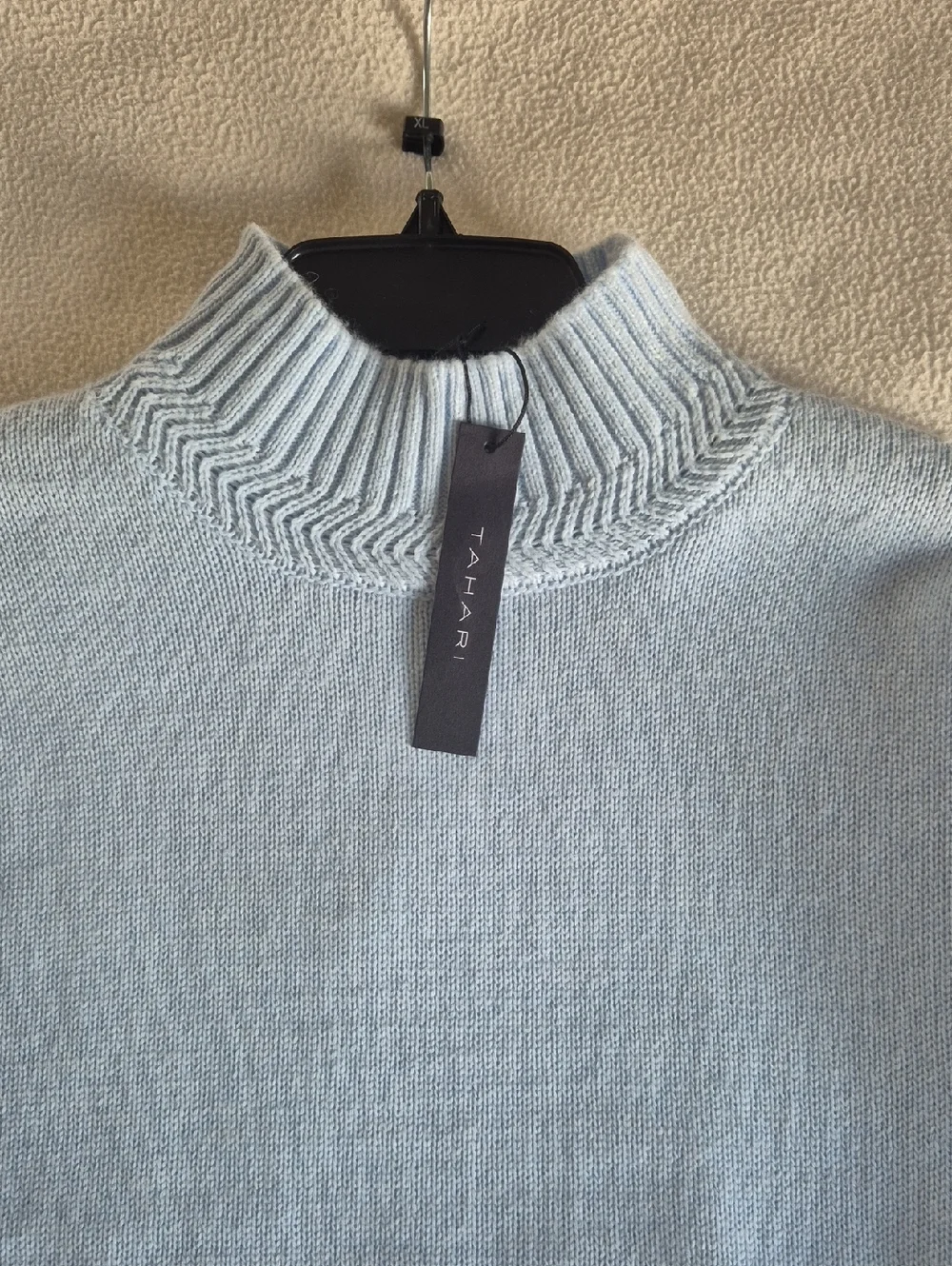 Tahari Light Blue Mock Neck Knit Sweater, size S - Picture 5 of 11